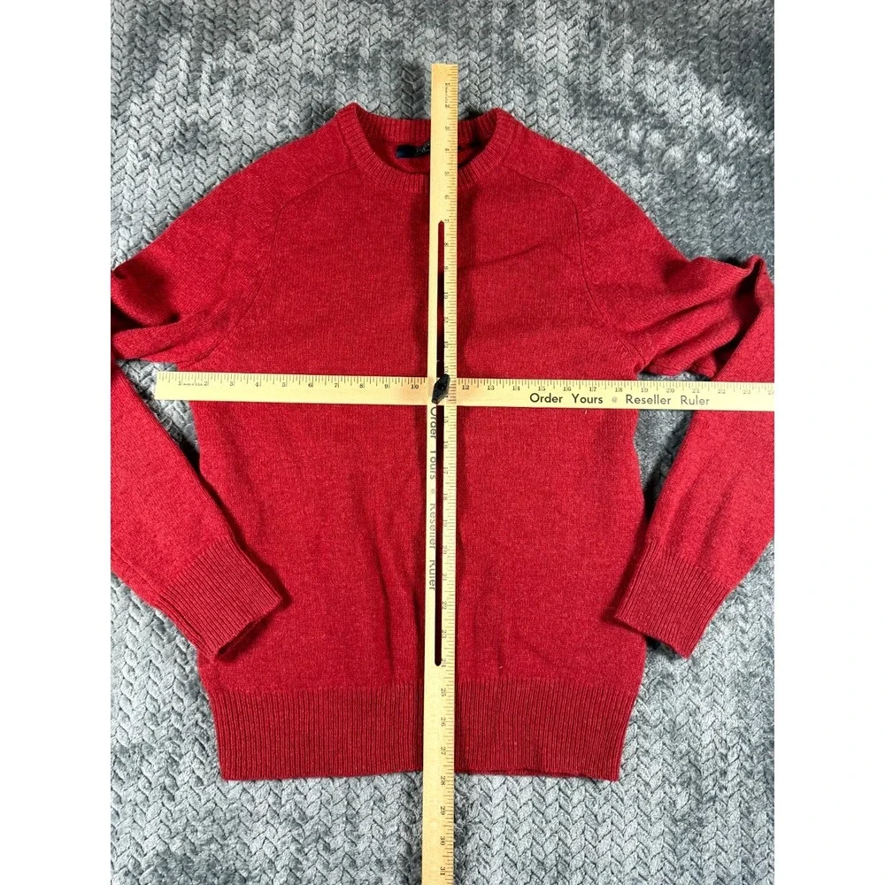 J.Crew Lambswool Sweater‎ Womens Small Red Extra Cozy Soft Ribbed Knit Crew Neck